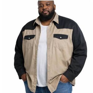 Carhartt Western Style Pearl Snap Heavy Weight Work Shirt Size 3X